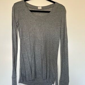 NWT POETRY Grey Quiet Luxury Long Sleeve Viscose Wool Blend T Shirt